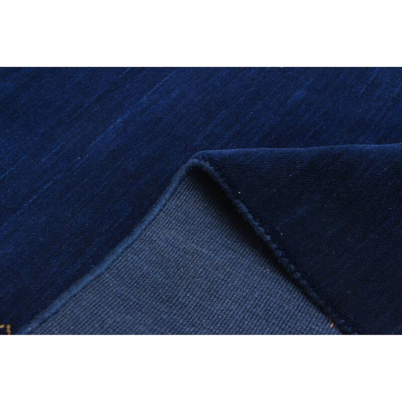 ECARPETGALLERY Hand Loomed Kashkuli Gabbeh Dark Blue Wool Rug - 2'8 x 7'7