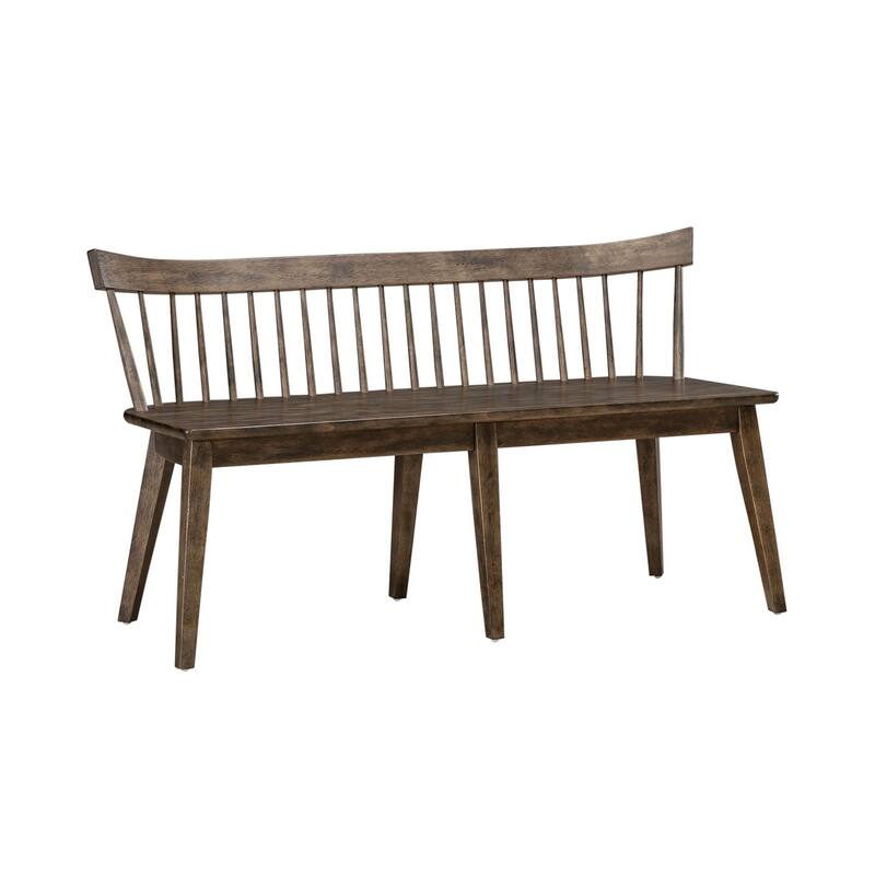 Midland Falls Rustic Brown Spindle Back Bench