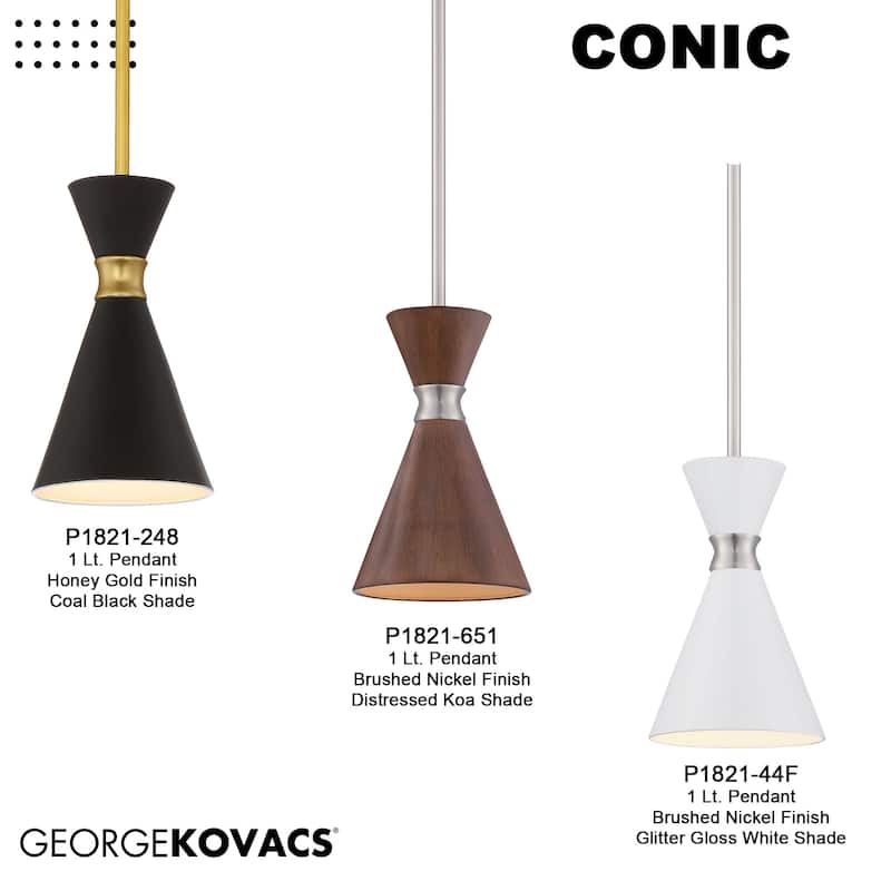 Kovacs Conic 5-1/2" Wide Single Light Mini Pendant with Glitter Gloss