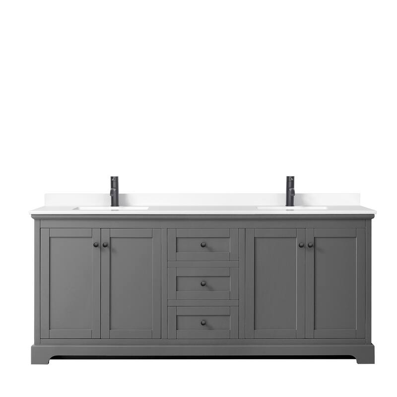 Avery 80 Inch Double Vanity, Cultured Marble Top