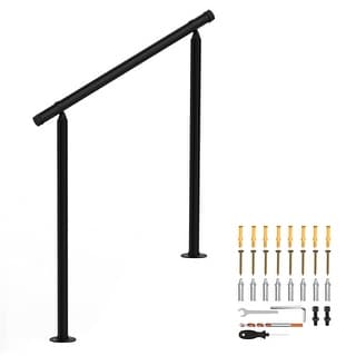 3 Step Handrails for Outdoor Steps,Black Deck Railing Kit,Outdoor Stair ...