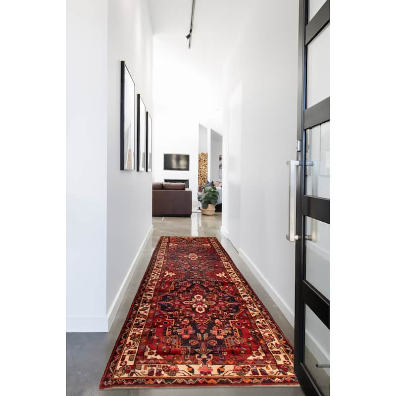 ECARPETGALLERY Hand-knotted Andelz Red Wool Rug - 3'5 x 12'2