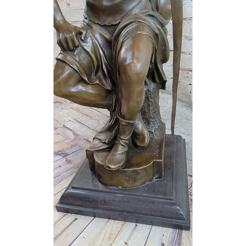 King Arthur Seated Ancient Warrior W/ Sword Griffon Helmet Bronze Statue Sculpture Decor