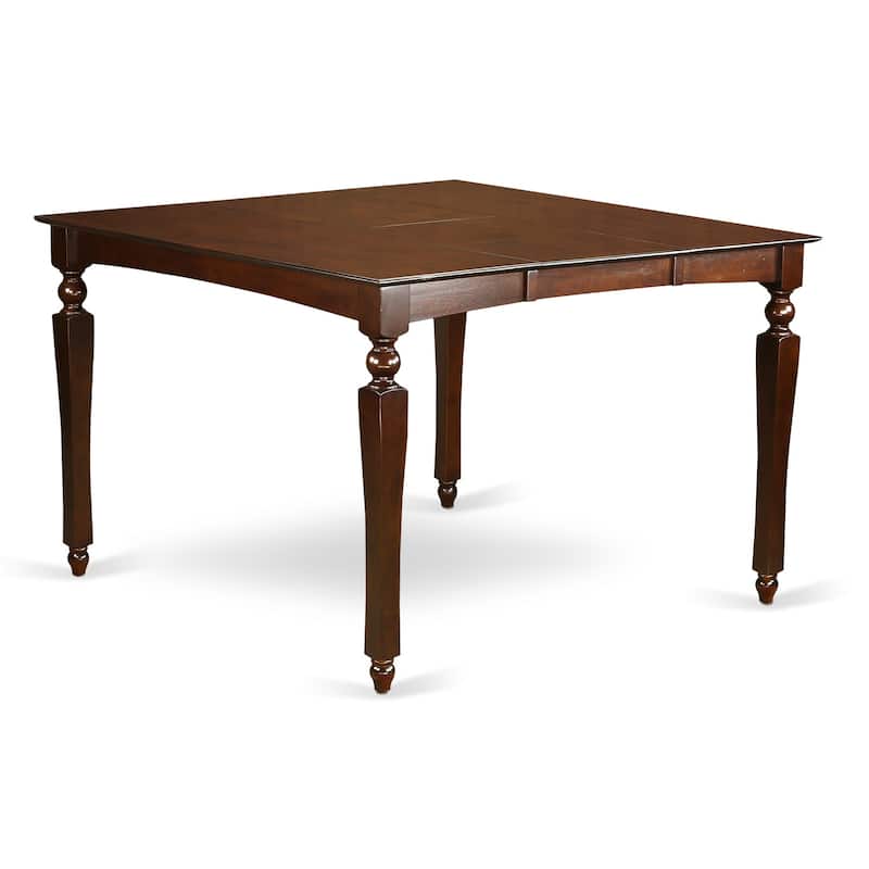 HomeStock 9-Piece Square Mahogany Finish Solid Wood Top Dining Table with 8-Chairs with Lattice Back