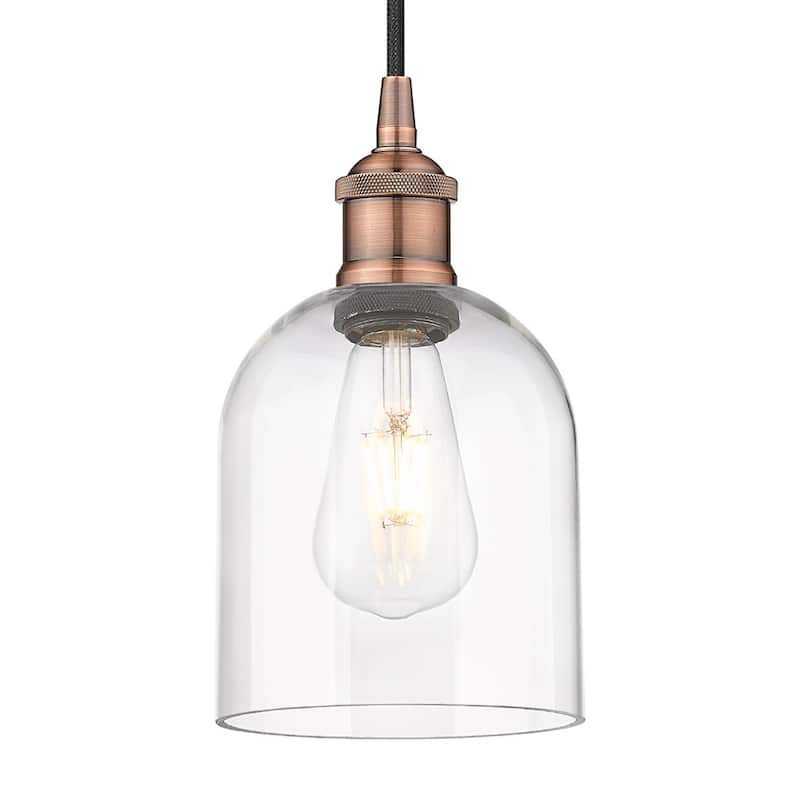Innovations Lighting 616-1P 10 6 Bella Pendant Bella 6" Wide Cord-Hung - Antique Copper / Clear