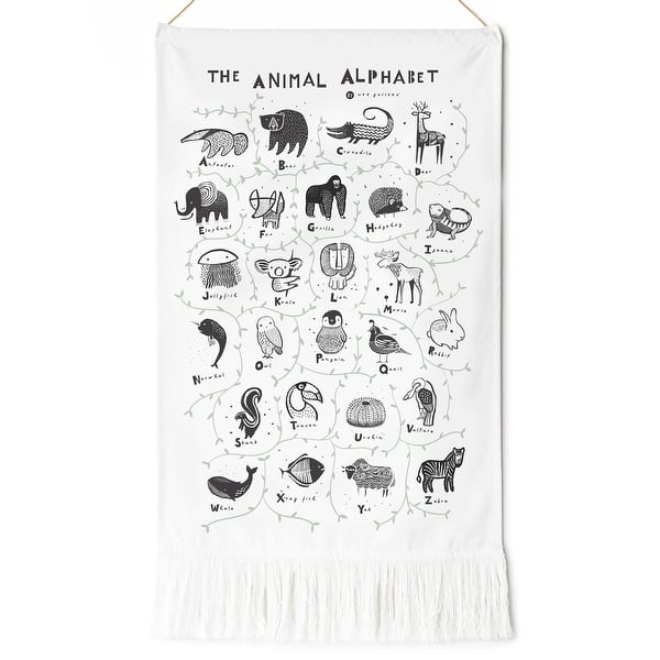 slide 2 of 4, Wee Gallery Printed Tapestry - Animal Alphabet