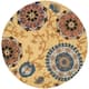SAFAVIEH Handmade Blossom Nelia Modern Floral Wool Rug - 4' x 4' Round - Gold/Multi
