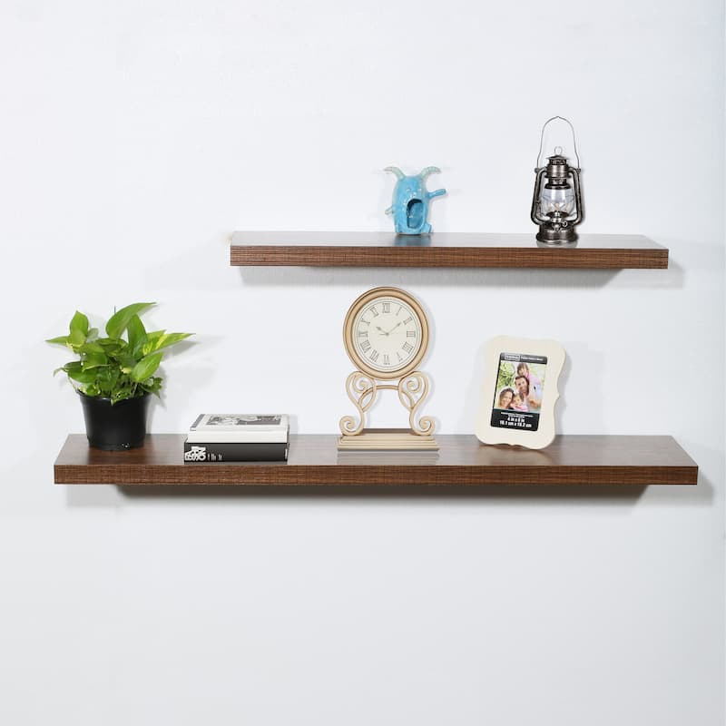 Luka Set of 2 Antique Walnut Floating Shelf - 31.5"/47.25"*9.25"*1.5"