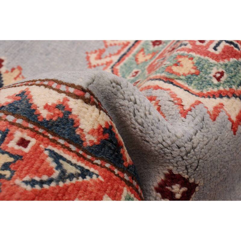 ECARPETGALLERY Hand-knotted Uzbek Ghazni Light Blue Wool Rug - 2'8 x 9'10