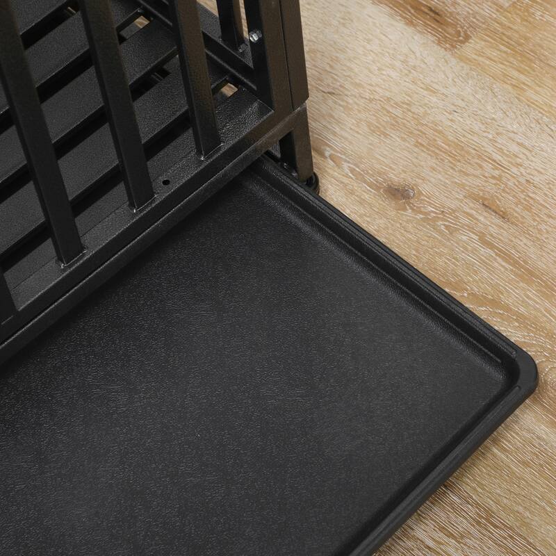 Large Dog Kennel and Playpen with Removable Tray, Locking Wheels, and Paw-Safe Floor for High Anxiety Dogs