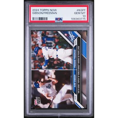 Freddie Freeman Kirk Gibson 2024 Topps Now World Series Grand Slam Baseball Card #KGFF Graded PSA 10 - 8' x 11'