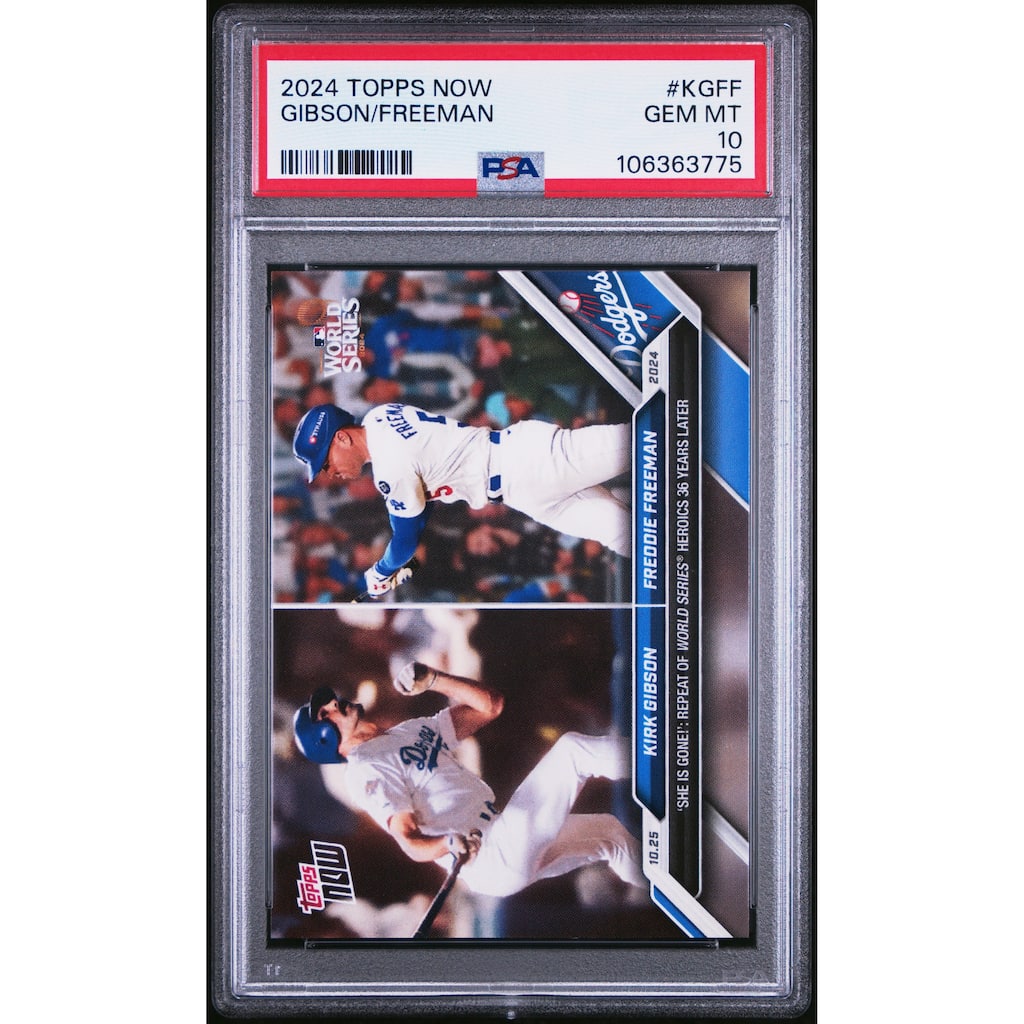 Freddie Freeman Kirk Gibson 2024 Topps Now World Series Grand Slam Baseball Card #KGFF Graded PSA 10 - 8' x 11'