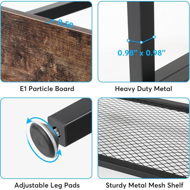 22" Rustic Brown & Black Small Clothes Rack