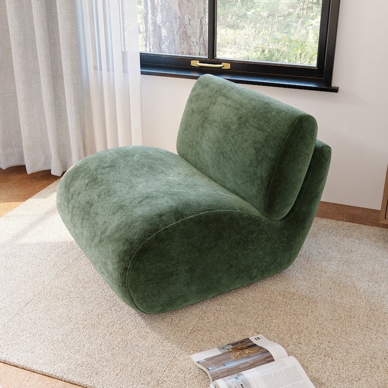DREAMSIDEA Low Back Upholstered Swivel Accent Chair - Green