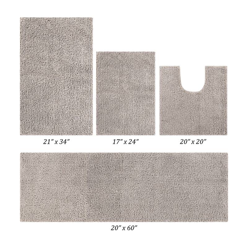 Better Trends Bath Rug Set 100% Micro Polyester Tufted Anti-Skid Latex Backing Bathroom Rugs for Shower, Sink Mats Micro Plush