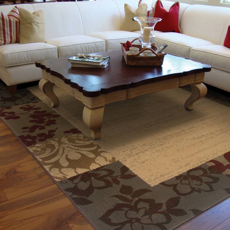 Style Haven Alissa Beyond Borders Floral Ipressions Color Block Area Rug