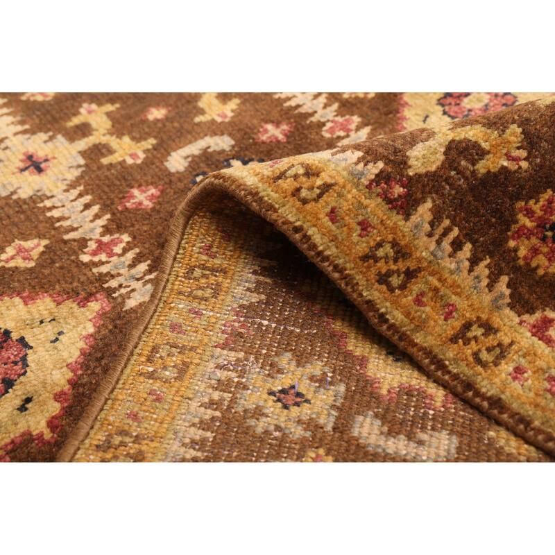 ECARPETGALLERY Hand-knotted Finest Agra Jaipur Dark Brown Wool Rug - 2'6 x 8'1