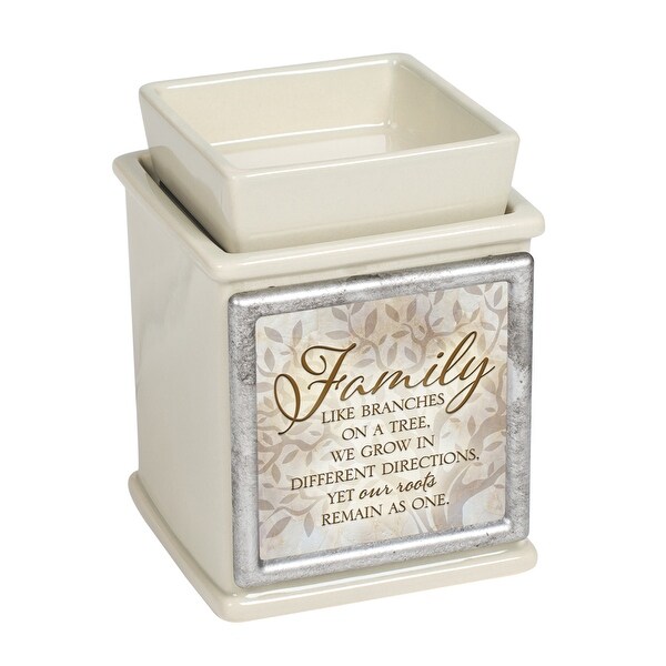 5" White and Brown Rectangular Candle Warmer - N/A