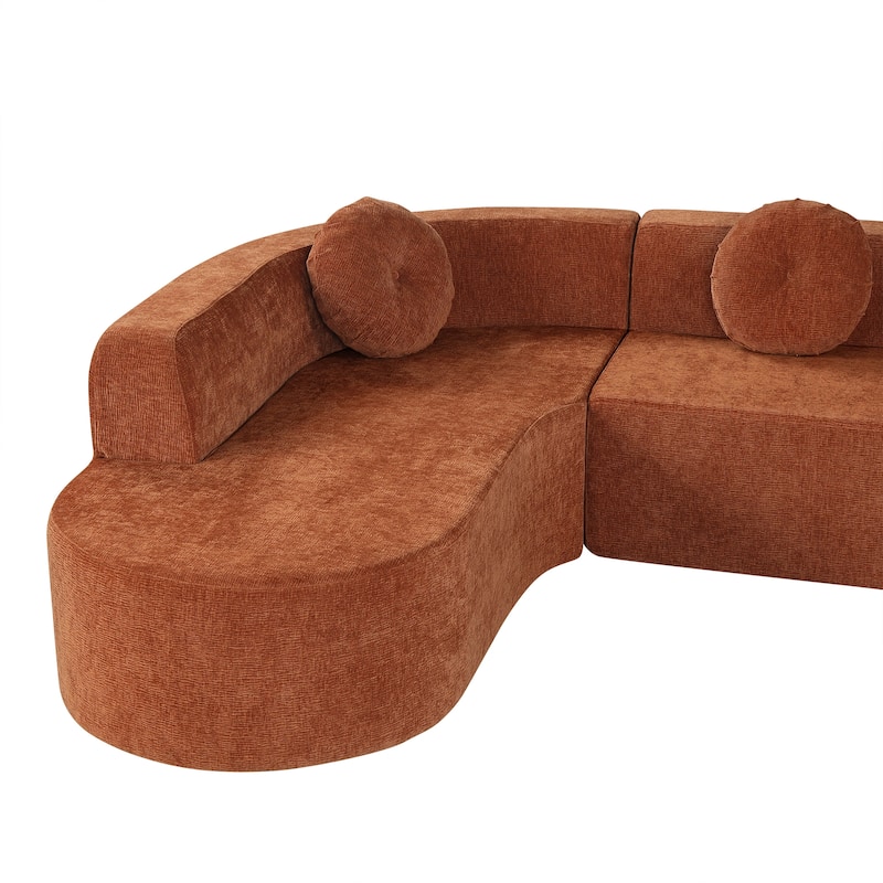 Christopher Knight Home - Mirod 122'' Extra Large Sectional Sofa with Elegant Curved Design and Plush Round Cushions