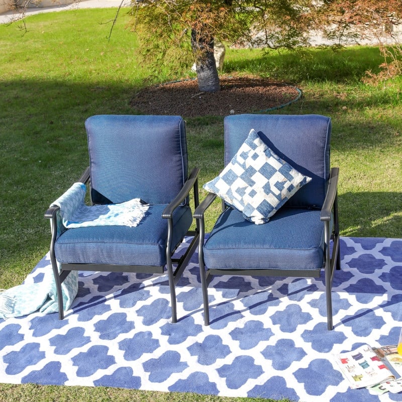 PATIO FESTIVAL Rocking Motion Chair (Set of 2) - Blue