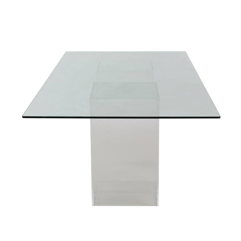 Somette Valor 72" Rectangular Clear Glass Dining Table