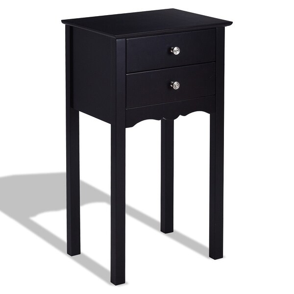 black side table with drawer