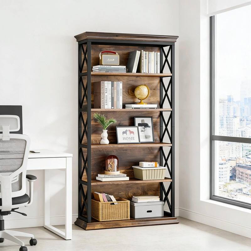Modern Stylish Bookshelf - Spacious Bookcase Storage Shelf