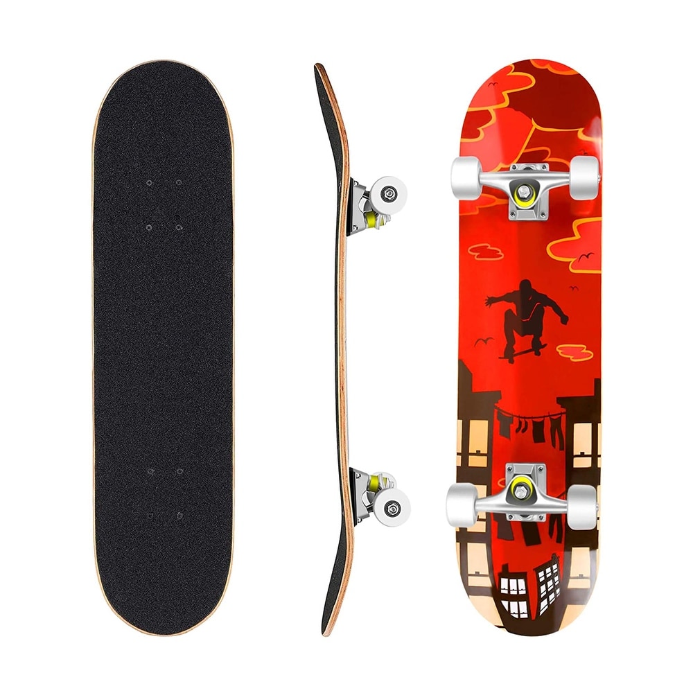 Skateboard Skate Board Longboard Komplettboard Ahorn Holzboard Funboard 20x79cm 