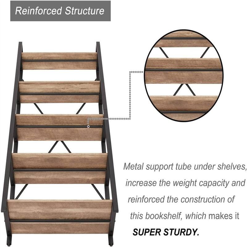 5 Tier Ladder Shelf - 14.17"D x 27.56"W x 65.55"H