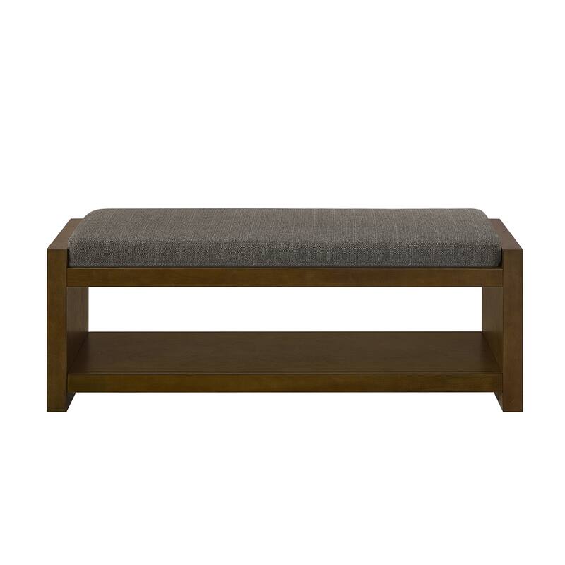 Homy Casa 47" / 40" Accent Bench with Storage, Padded Seating & Lower Shelf Shoe Rack