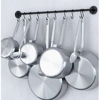 Steel Kitchen Rails For Kitchen Wallniture Cucina Steel 24'' Wall Mounted Kitchen Rail with 10 Hooks ...