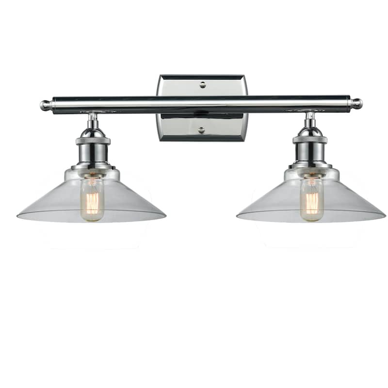Innovations Lighting Disc 2 Light 18" Wide Bathroom Vanity Light - Polished Chrome / Clear