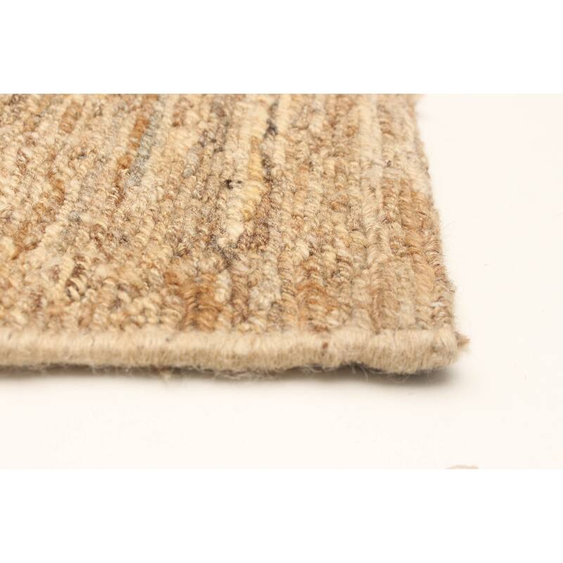 ECARPETGALLERY Flat-Weave Natural Brown Wool Tapestry Kilim - 4'9 x 6'7
