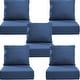 preview thumbnail 99 of 120, Gymojoy 24"x24"x6" Thick Cushions & Pillows Set - Deep Seat Indoor/Outdoor Water & Fade Resistant Blue - Five Sets