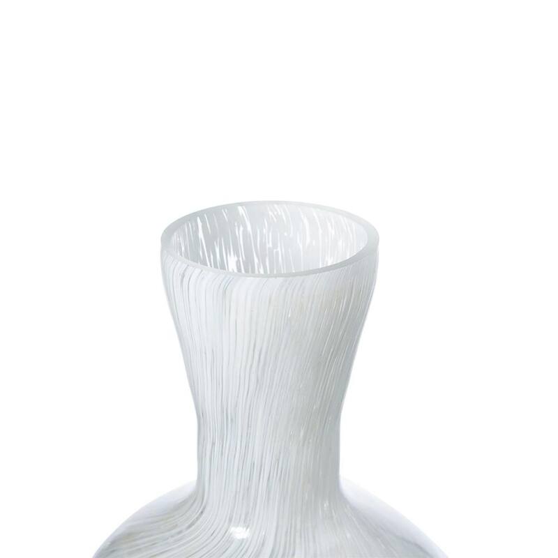 12" Opal Swirl Art Glass Cylinder Table Vase - 4.30