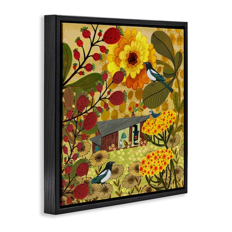 Stupell Warm Autumnal Cottage Framed Floater Canvas Wall Art Design By Kay Widdowson
