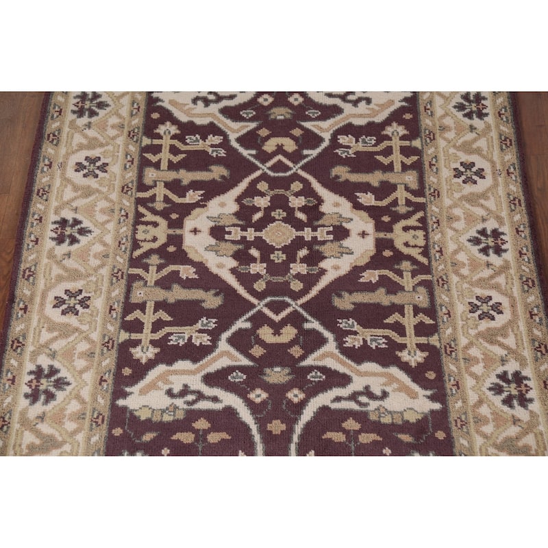 All-Over Oushak Indian Area Rug Handmade Wool Carpet - 4'2"x 6'5"