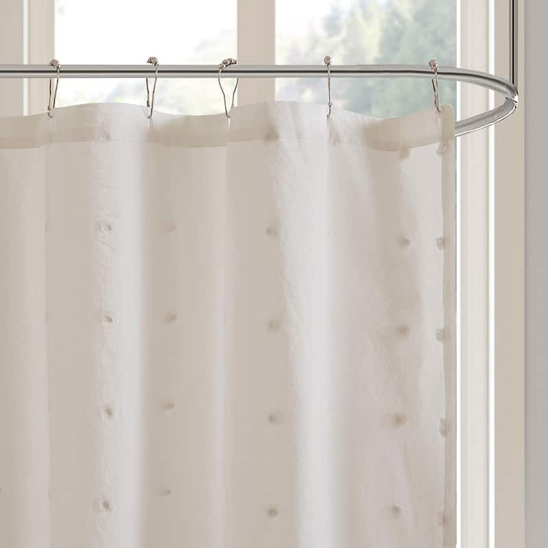 Brooklyn Cotton Jacquard Pom Pom Shower Curtain
