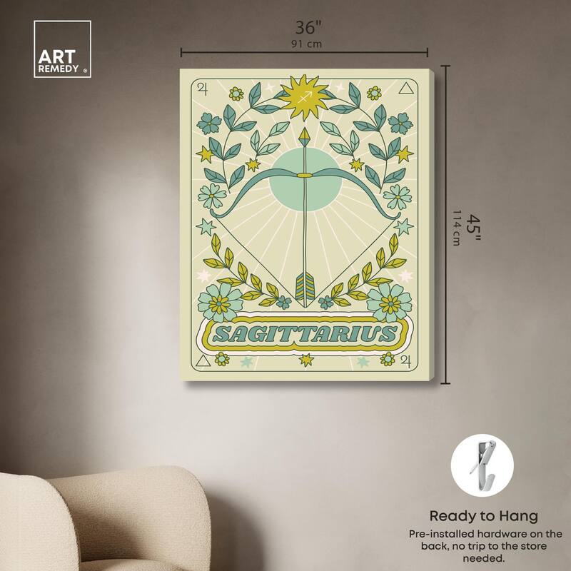 Sagittarius Stars Card Canvas by Art Remedy, Gallery Wrapped