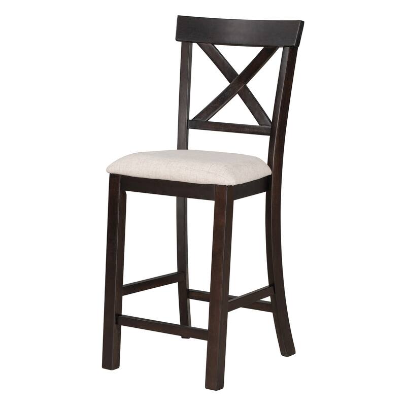 Vintage Dining Table and Chair Sets Farmhouse Kitchen Dining Table Sets with Shelf and Tapered Legs for Dining Room Kitchen