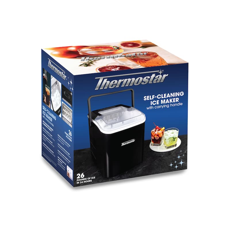 26-Pound Automatic Self-Cleaning Portable Countertop Ice Maker Machine With Handle