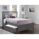 preview thumbnail 2 of 7, Mission King Platform Bed with Foot Board and 2 Drawers in Grey