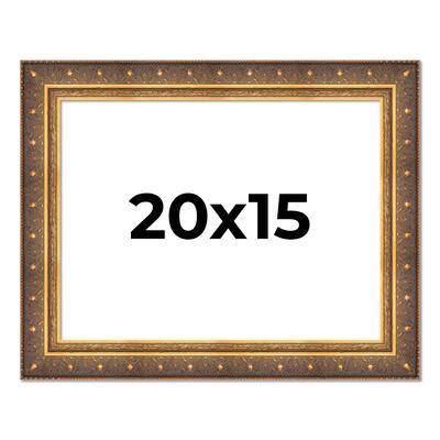 20x15 Frame Vintage Gold Solid Wood Picture Frame | 2.5 Inch Moulding