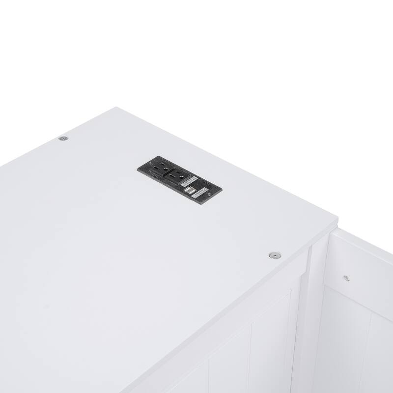 Twin Size Daybed with Storage, Trundle, and Charging Station in White