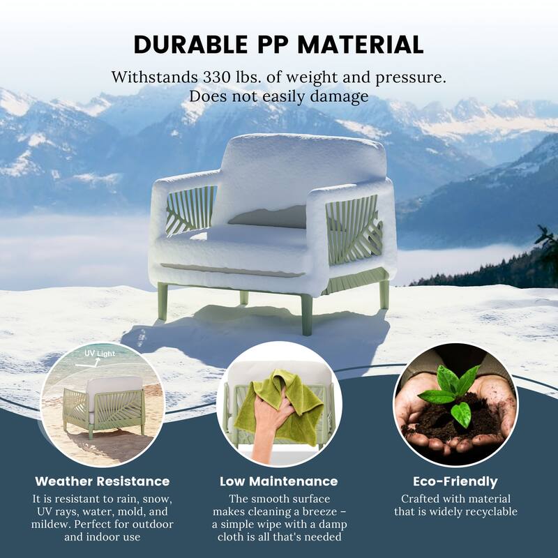 Frond and Form Patio Deep Seating Club Chair with Cushions
