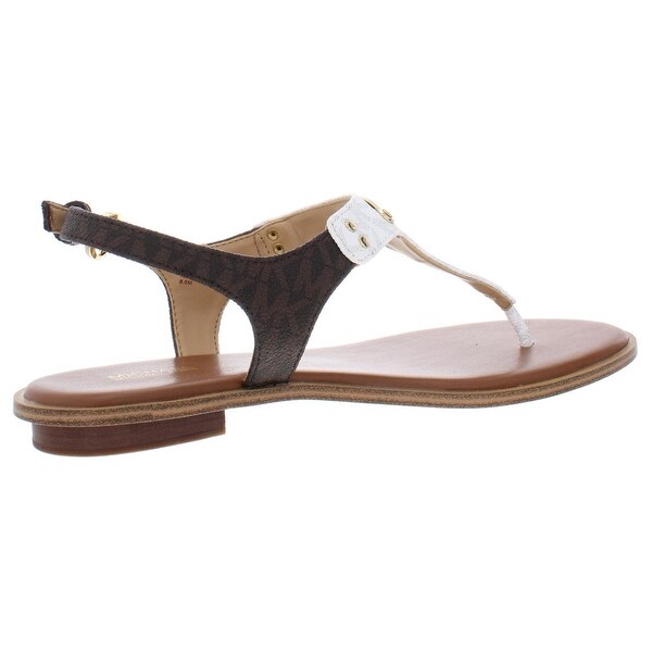 michael michael kors mk plate flat thong sandals