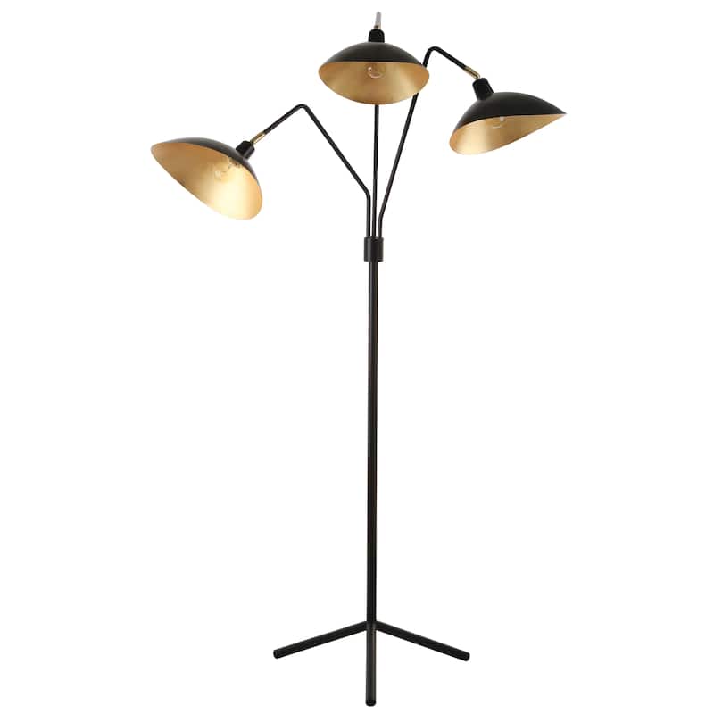 SAFAVIEH Lighting 70-inch Iris Black/ Gold Floor Lamp - 40-51"x16-29"x69.5"