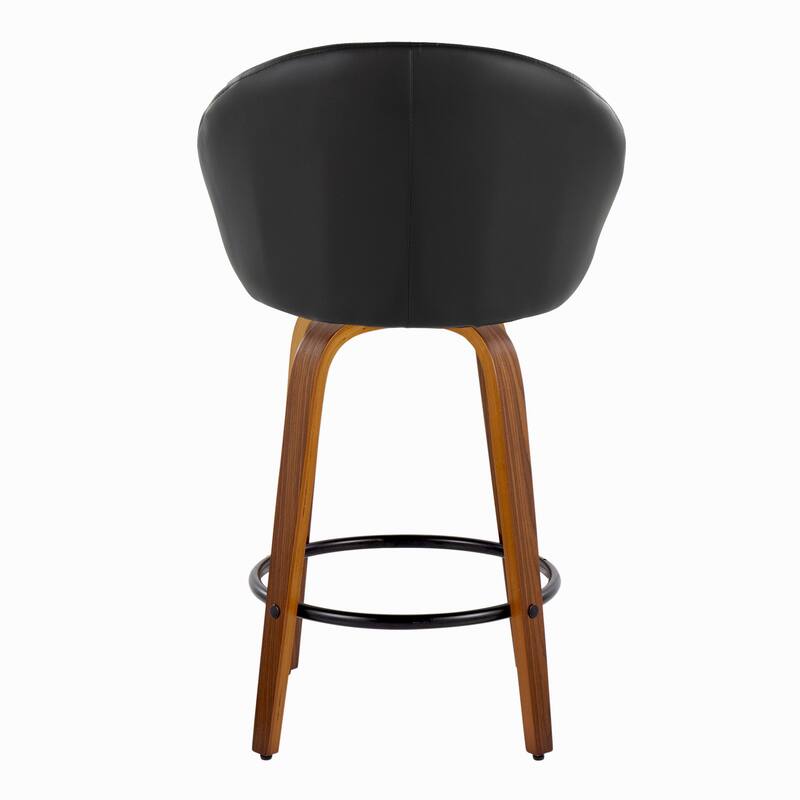 Carson Carrington Livesey High Back 26" Fixed-Height Counter Stool with Bent Wood Legs & Round Footrest (Set of 2)