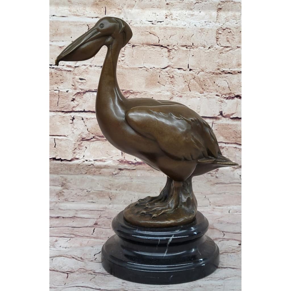 Hand Made Original Artwork By Milo Stork Bird Real Bronze Sculpture Figurine