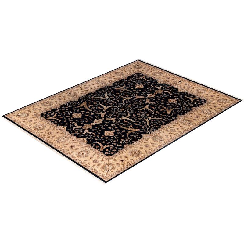 Kashan One-of-a-Kind Handmade Area Rug, Black - 9' 2" x 12' 0"